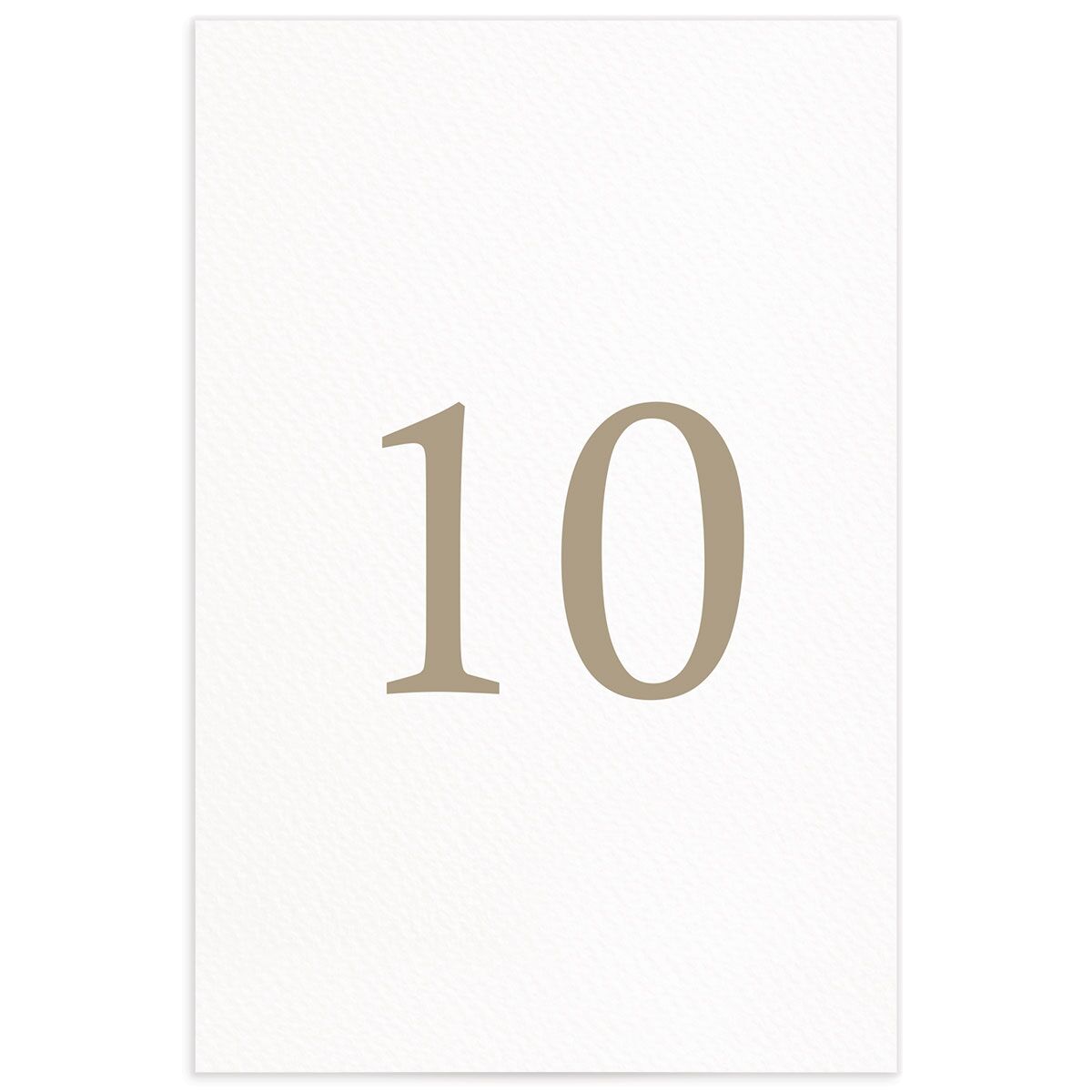 Natural Monogram Table Numbers front in brown