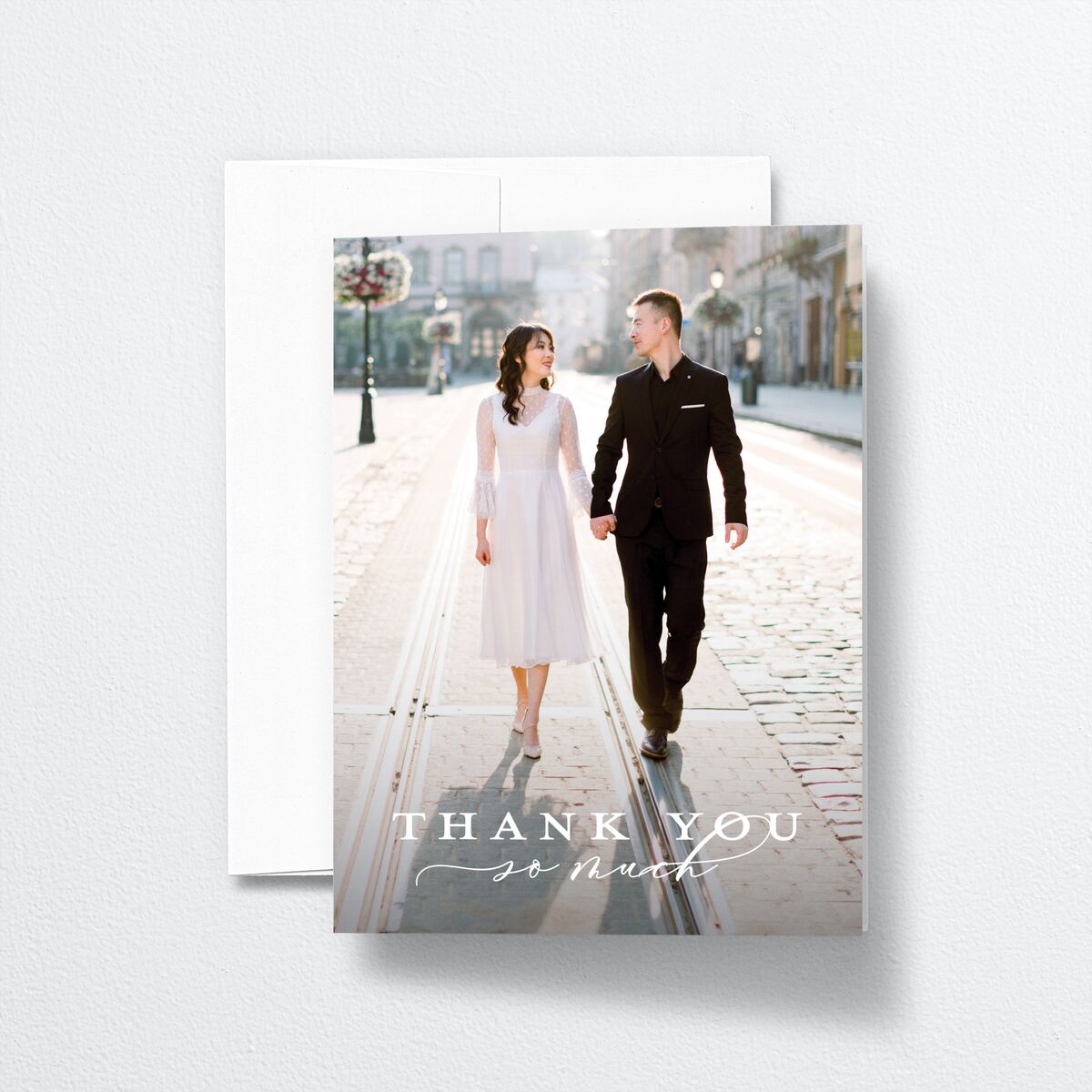 Natural Monogram Thank You Cards Midnight Navy
