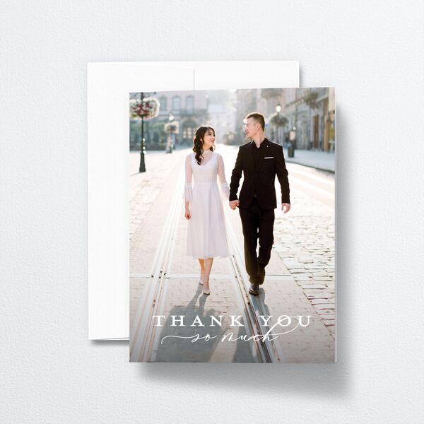 Natural Monogram Thank You Cards Midnight Navy