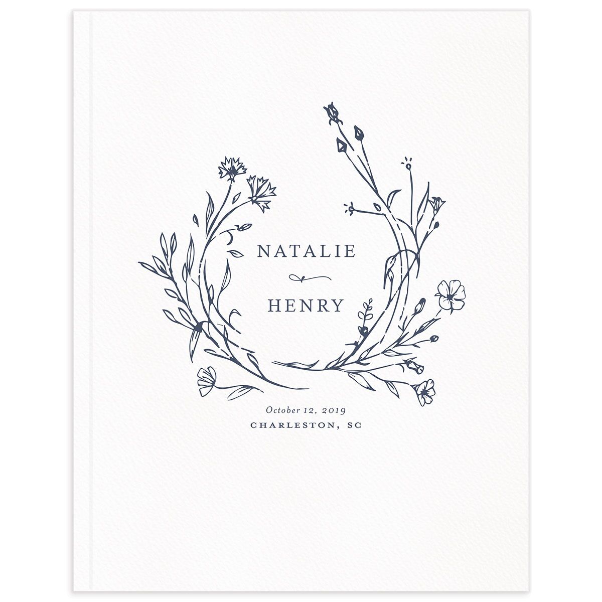 Illustrated Floral Wedding Guest Book
