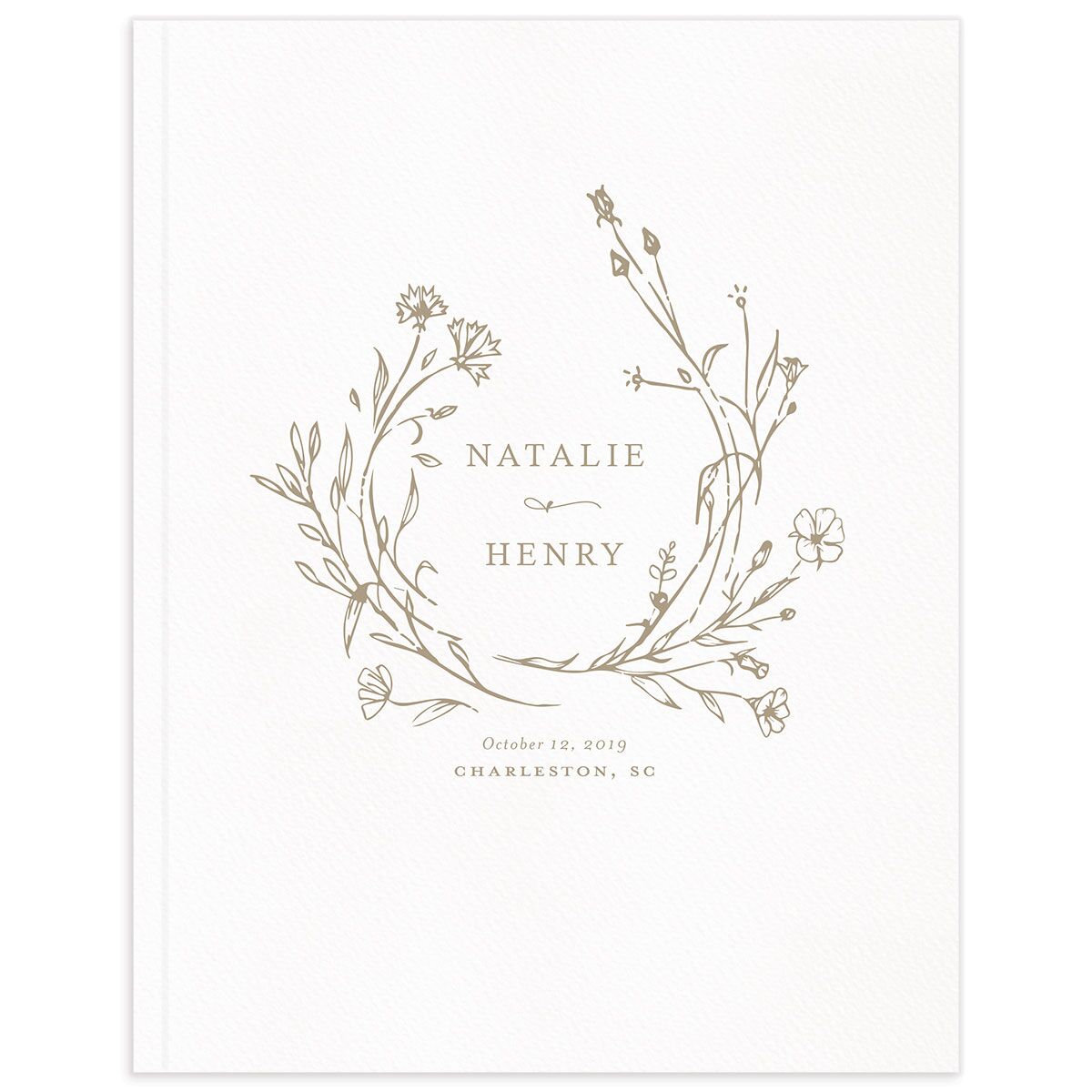 Illustrated Floral Wedding Guest Book