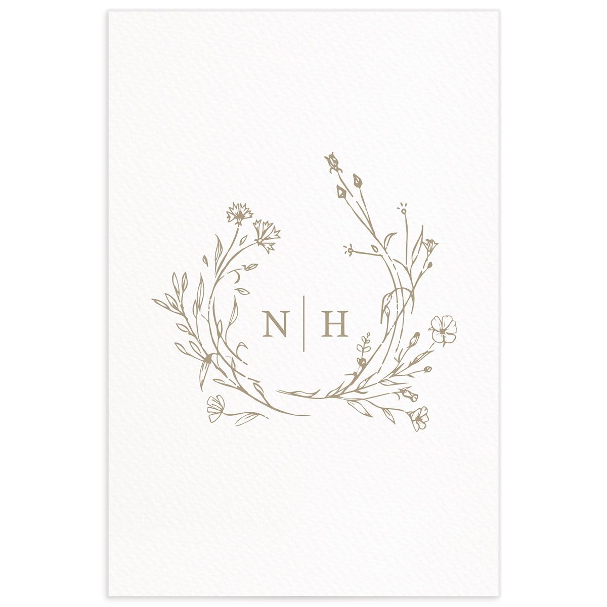 Illustrated Floral Table Numbers back in brown