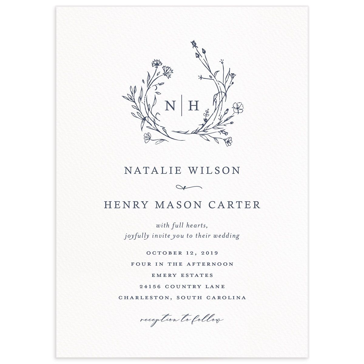 Illustrated Floral Wedding Invitations