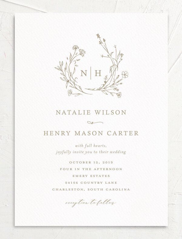 Illustrated Floral Wedding Invitations front