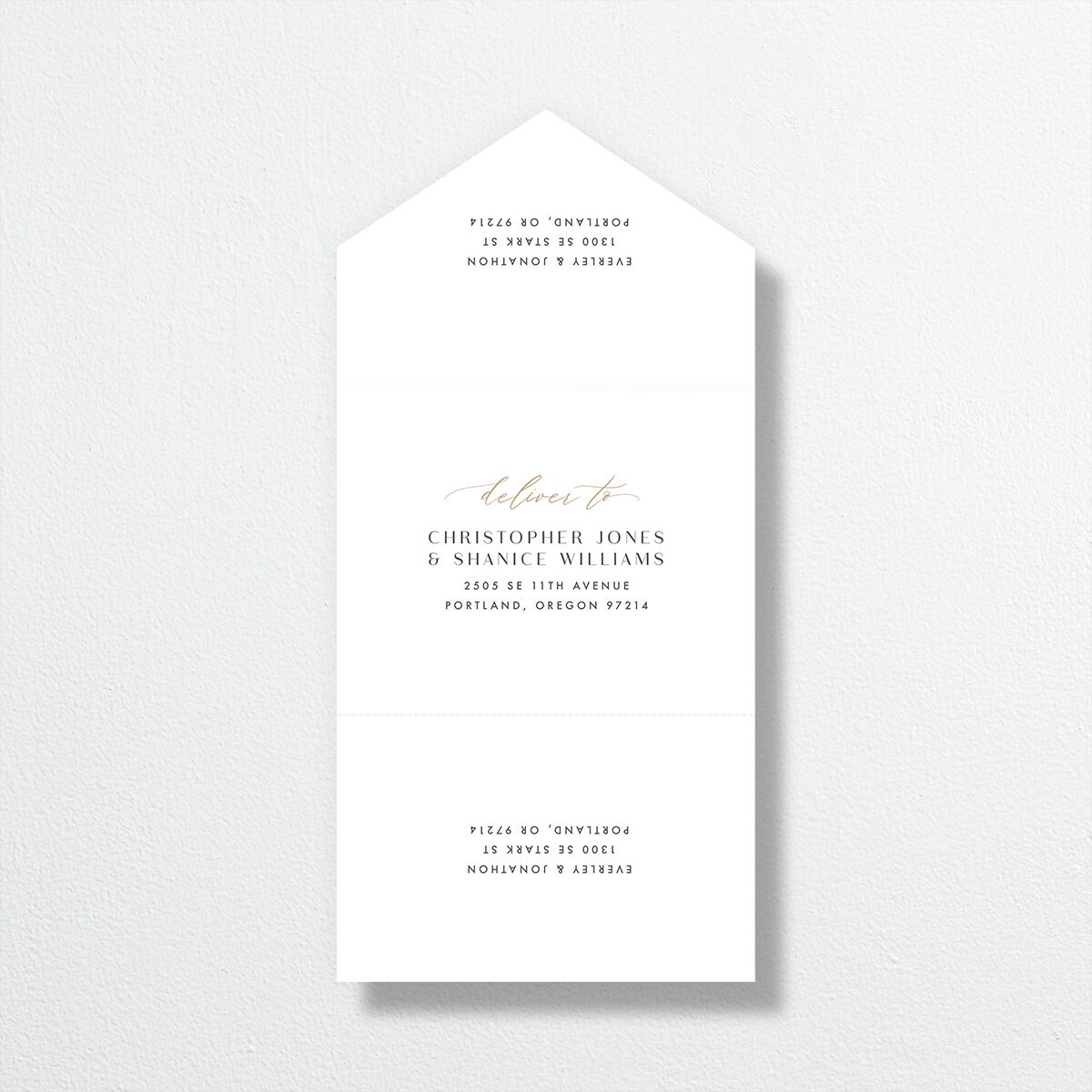 Sparkling Romance All-in-One Wedding Invitations Moody Blue Signature Light Both Recipient and Return Addresses No