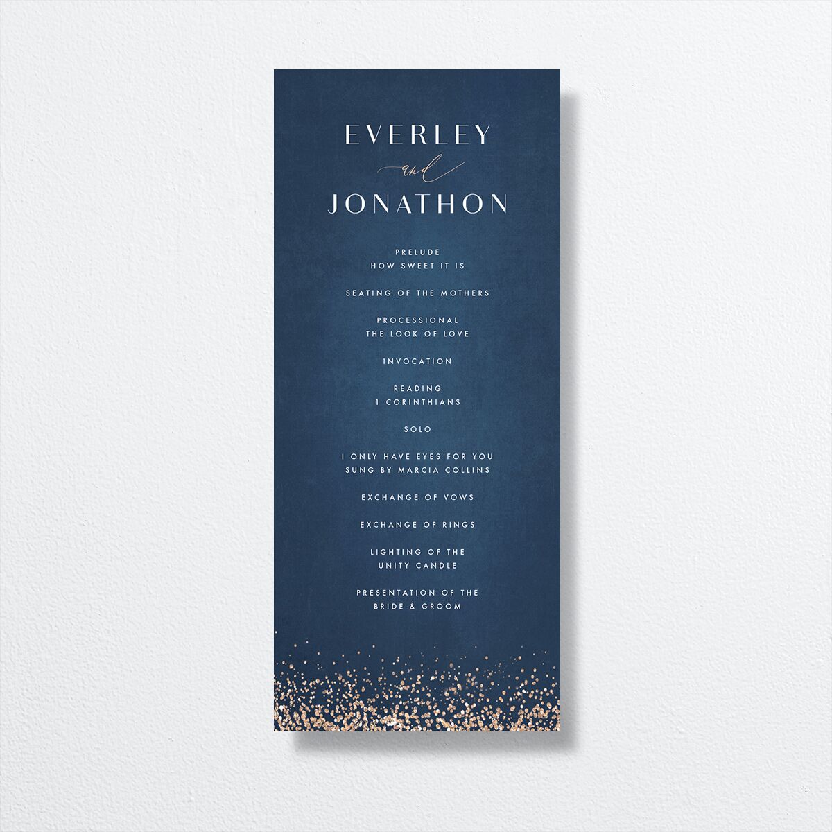 Sparkling Romance Wedding Programs front