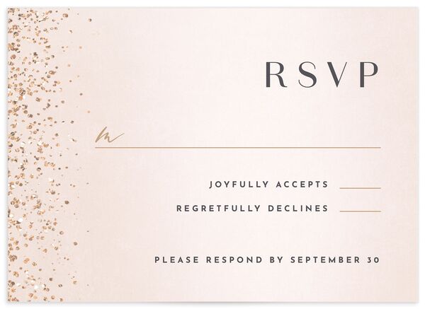 Sparkling Romance Wedding Response Cards front