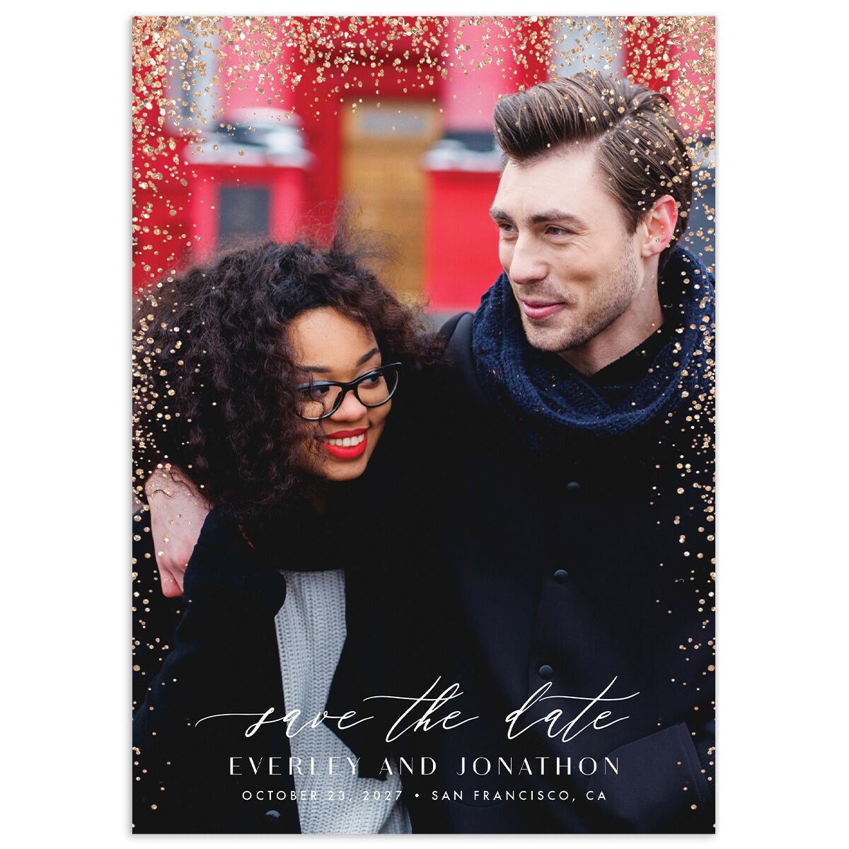 Sparkling Romance Save The Date Cards