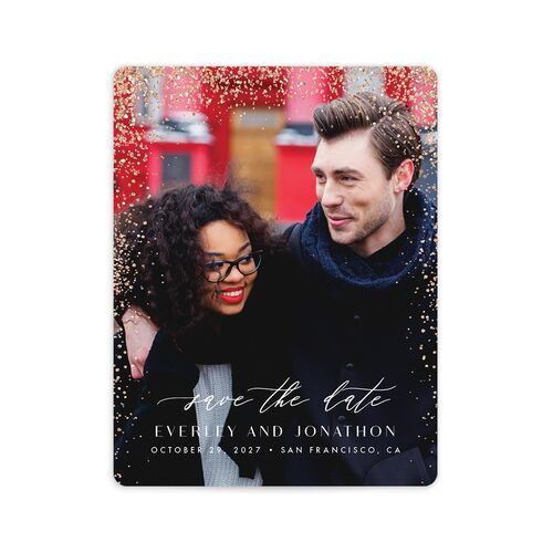 Sparkling Romance Save The Date Magnets