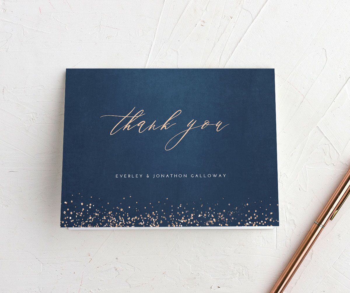 Sparkling Romance Thank You Cards front