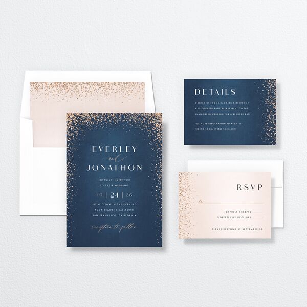 Sparkling Romance Wedding Invitations suite