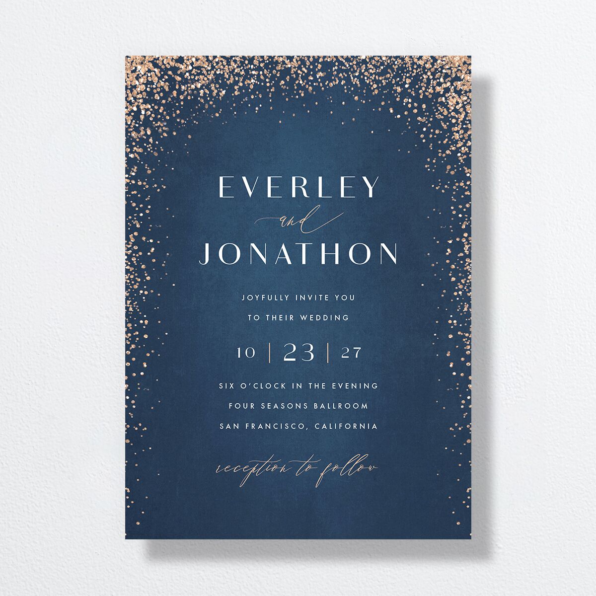 Sparkling Romance Wedding Invitations Moody Blue Signature No Standard