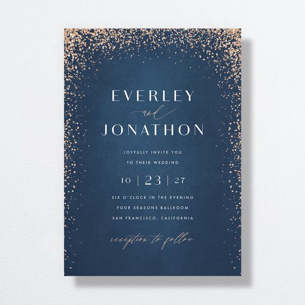 Sparkling Romance Wedding Invitations Moody Blue Signature No Standard
