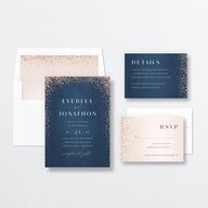 Sparkling Romance Wedding Invitations Moody Blue Signature No Standard