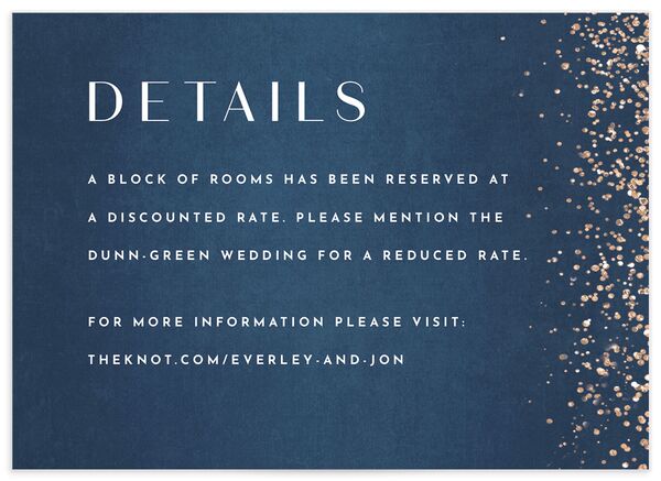 Elegant Glamour Wedding Enclosure Cards front