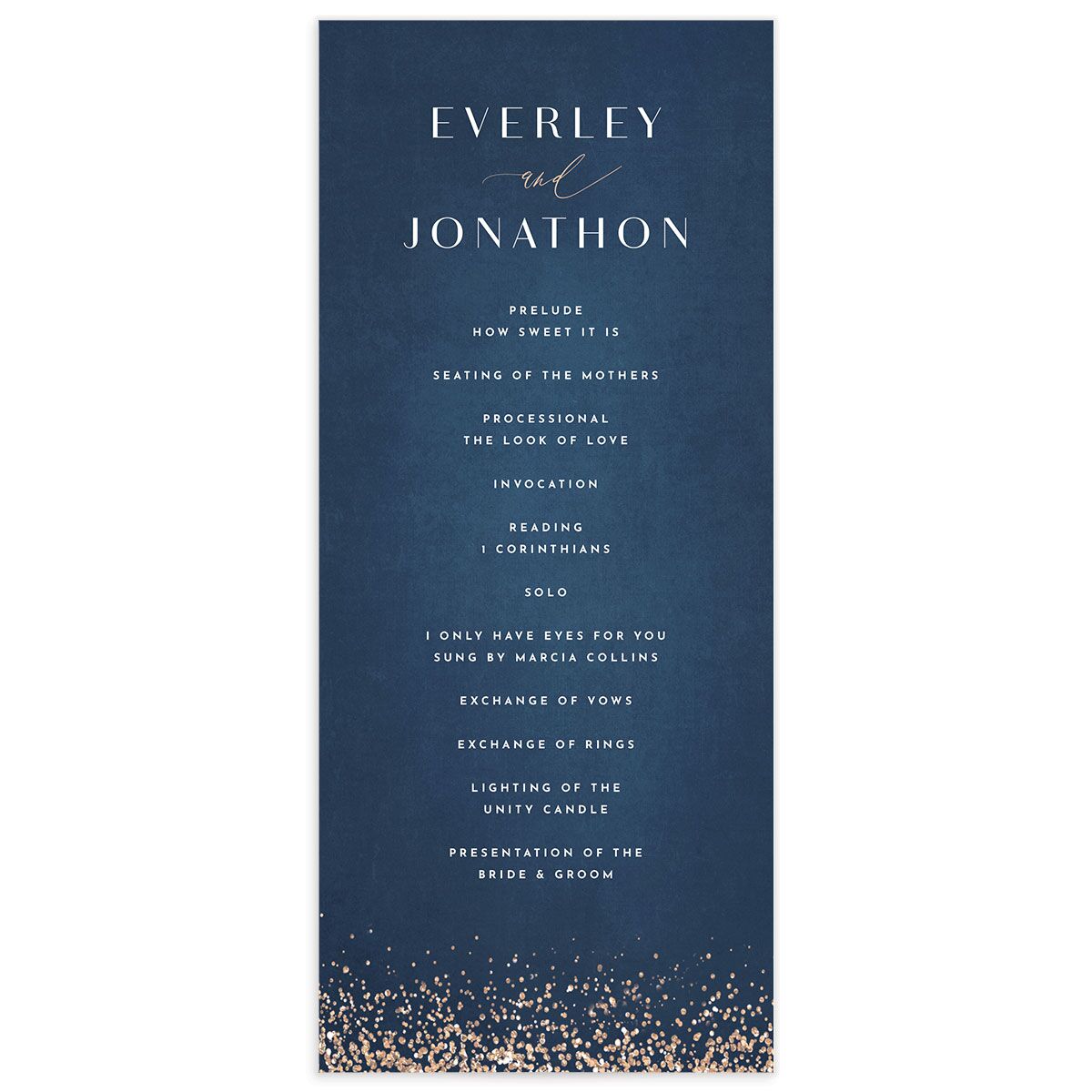 Elegant Glamour Wedding Programs front