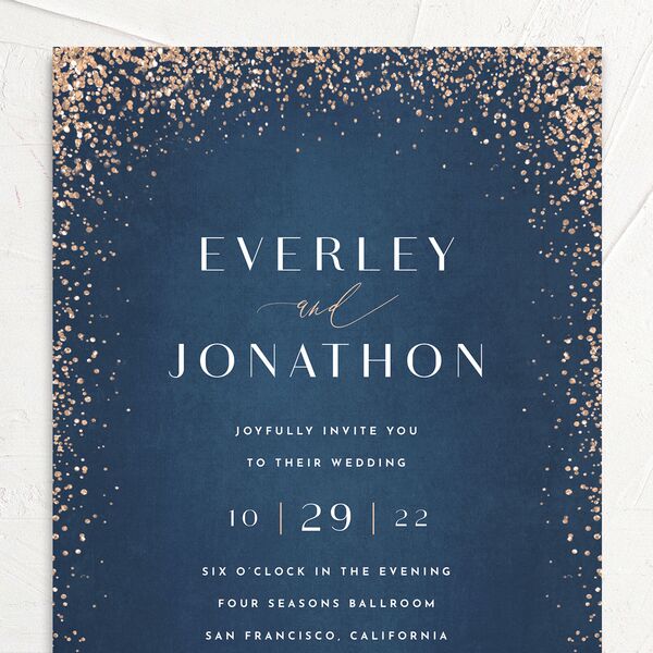 Elegant Glamour Wedding Invitations French Blue Signature No