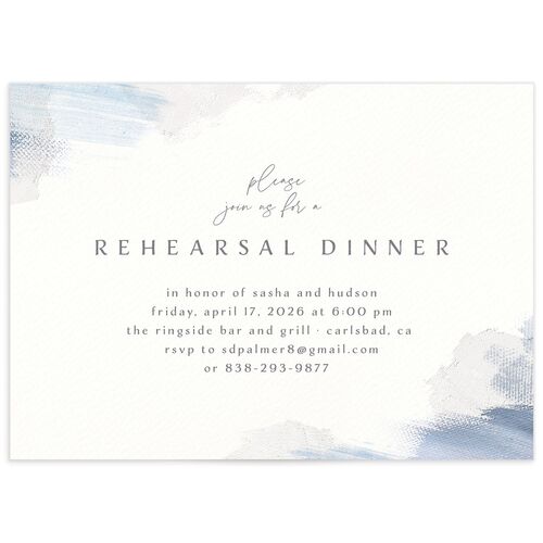 Minimal Brush Rehearsal Dinner Invitations Slate Signature