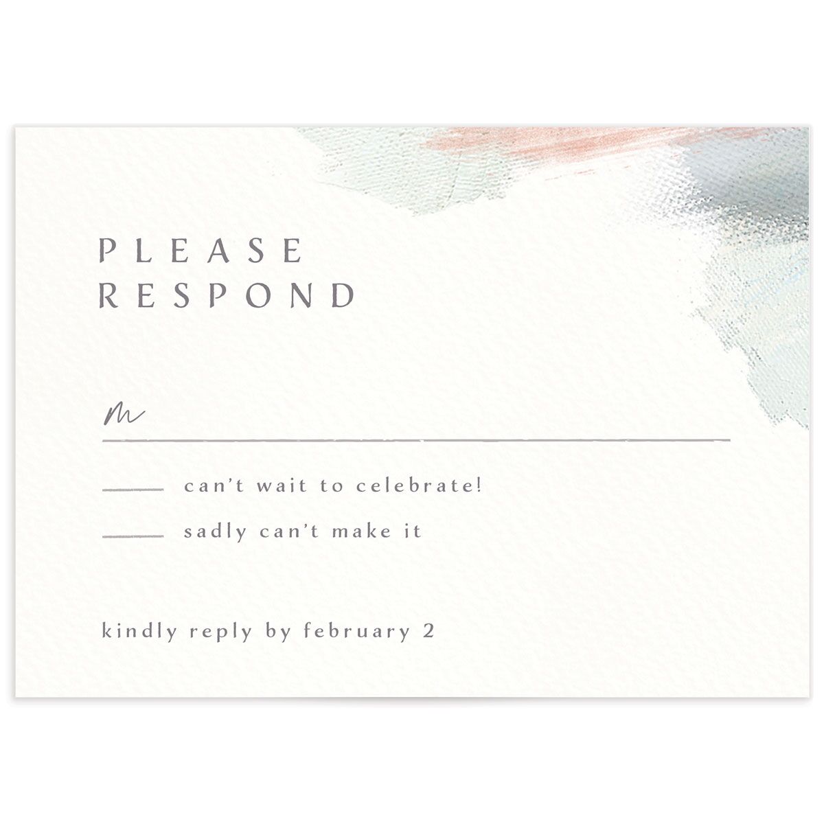 Painted Brushstroke Wedding Response Cards