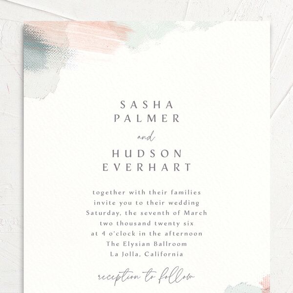 Painted Brushstroke Wedding Invitations Jewel Green Signature No