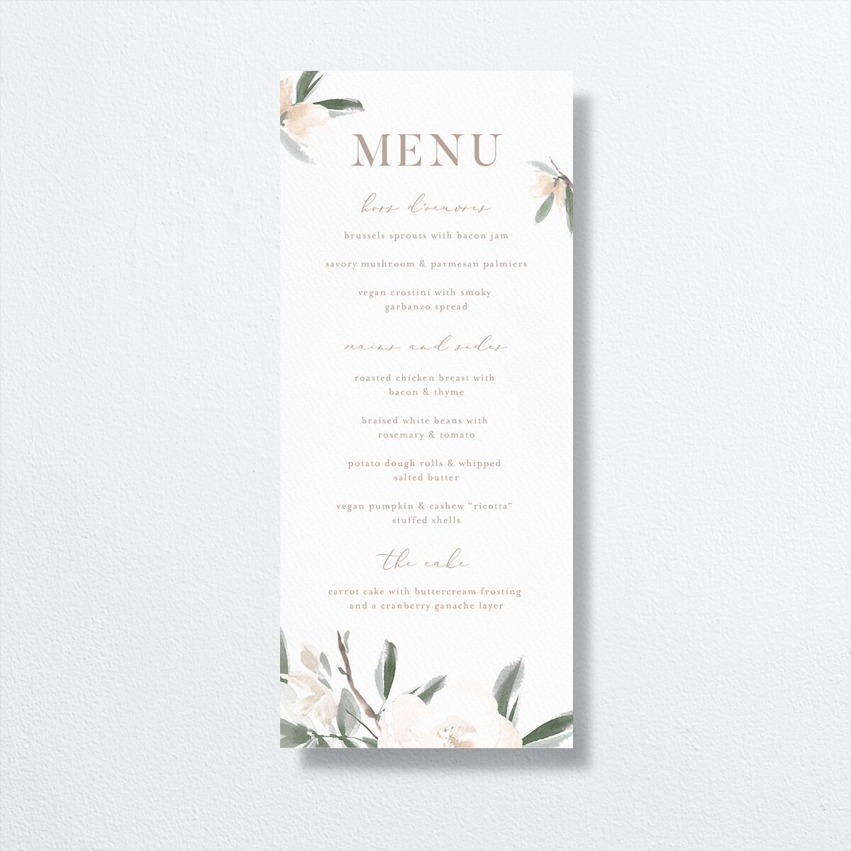 Elegant Garden Menus Thyme Signature