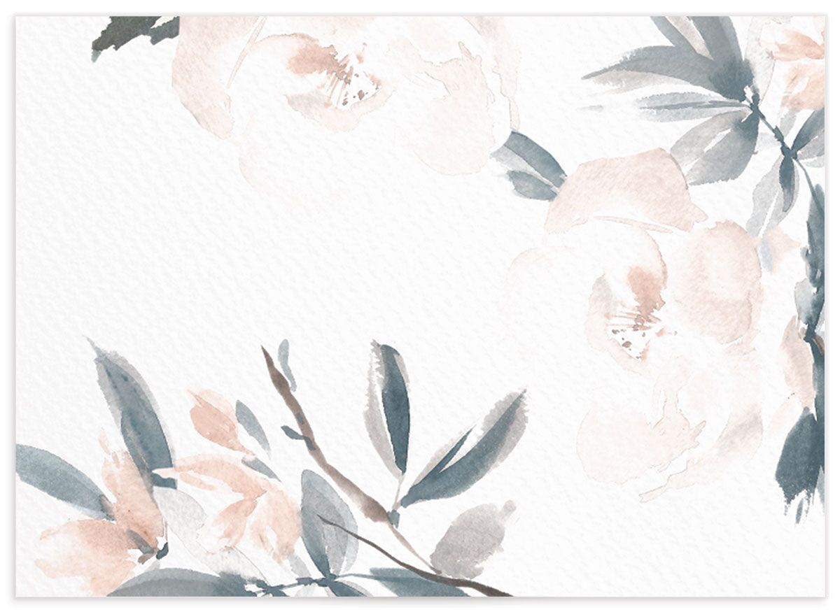 Floral Elegance Wedding Enclosure Cards back in blue