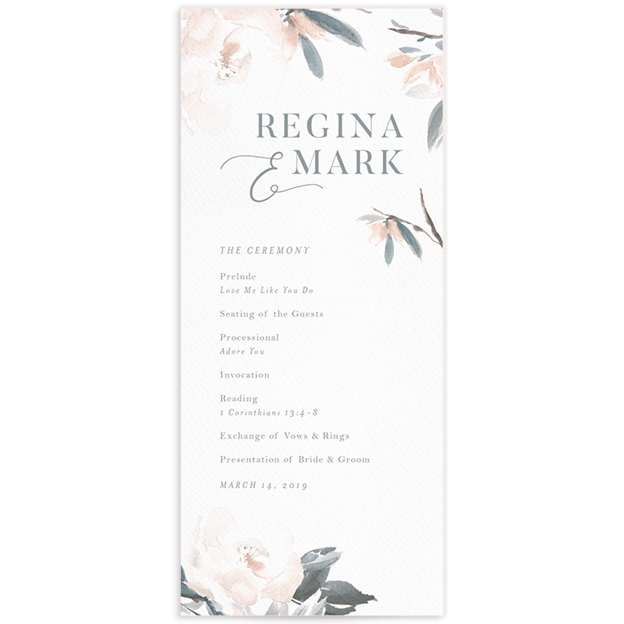 Floral Elegance Wedding Programs