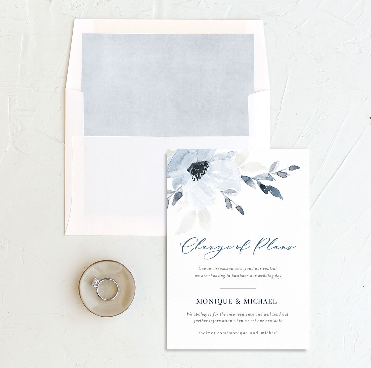 Shades of Blue Change the Date Cards Ocean Signature