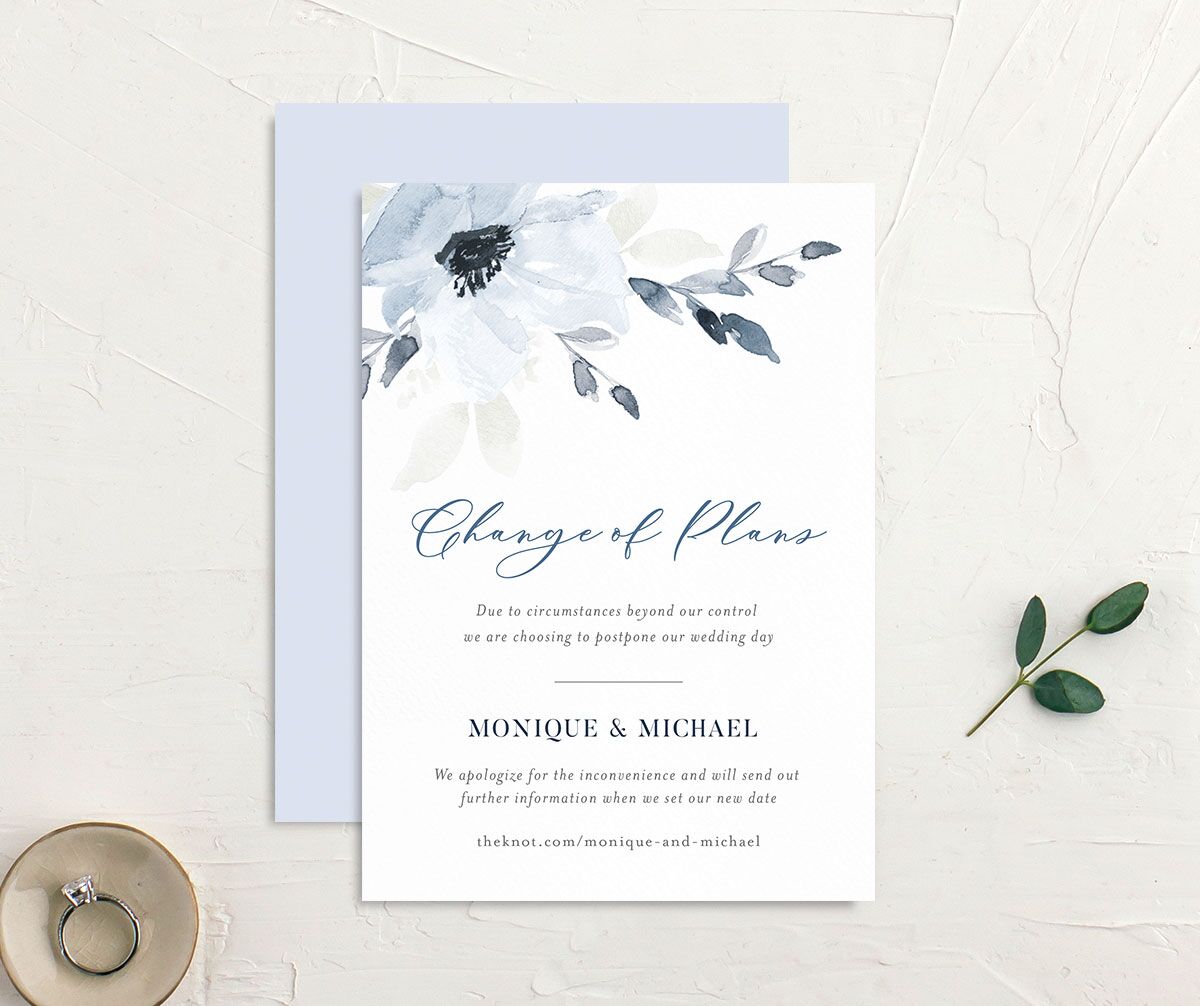 Shades of Blue Change the Date Cards Ocean Signature