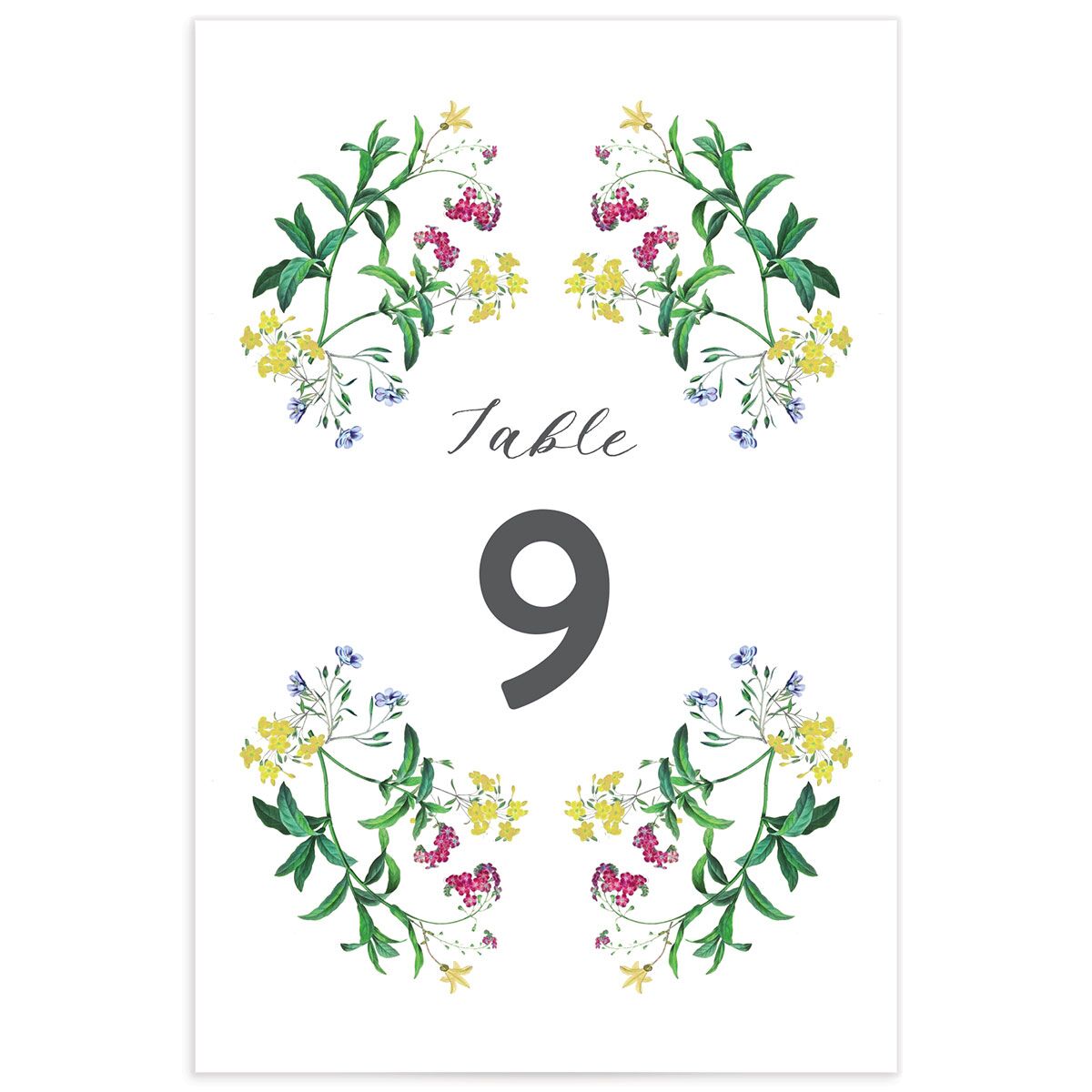 Enchanted Wildflower Table Numbers Sea Foam Signature