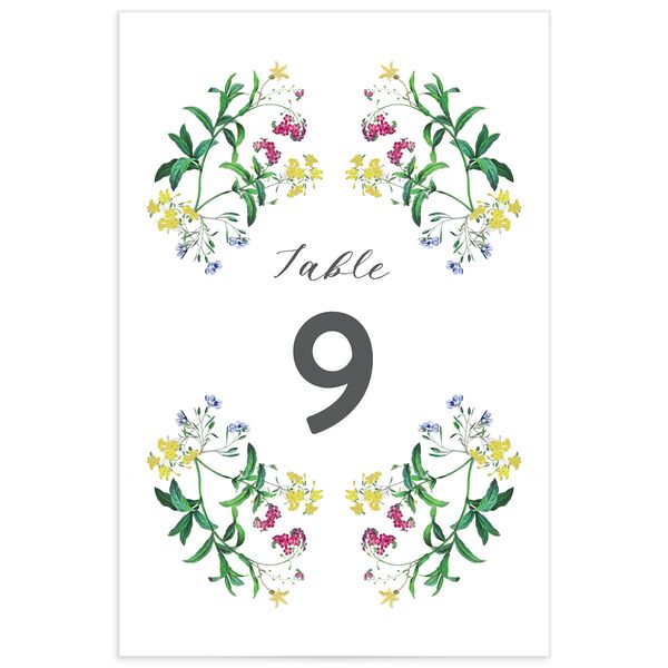 Enchanted Wildflower Table Numbers Sea Foam Signature
