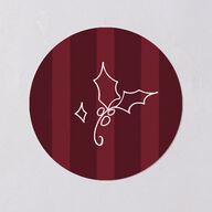 Hand Drawn Starry Christmas Photo Holiday Stickers Burgundy Circle