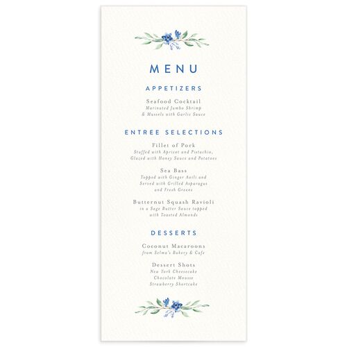 Watercolor Crest Menus  - 