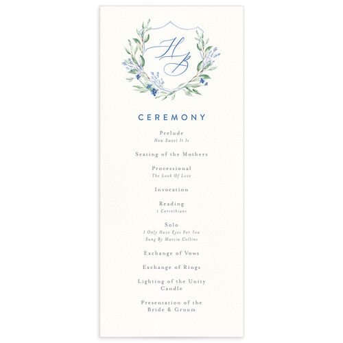 Watercolor Crest Wedding Programs - 