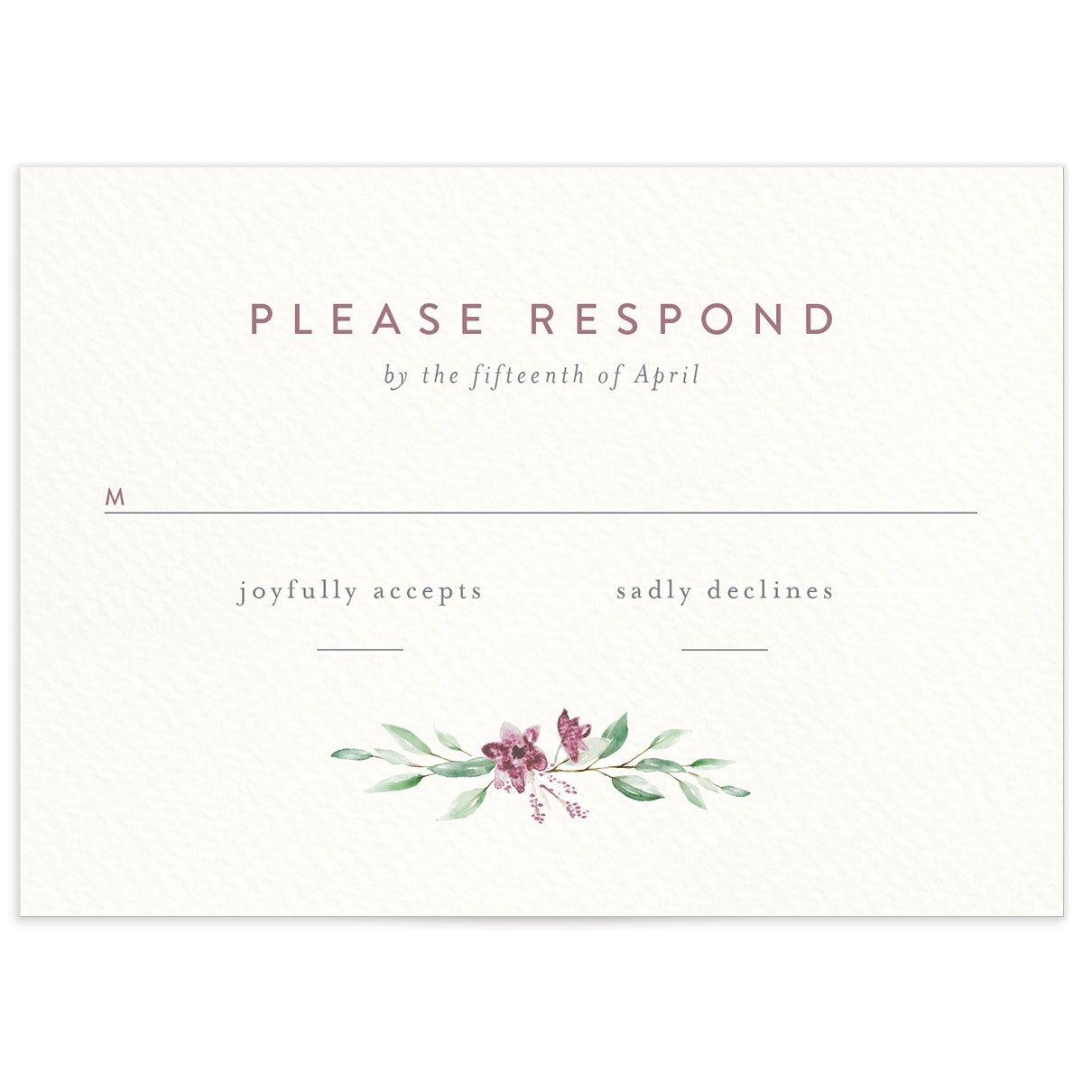 Watercolor Crest Wedding Response Cards