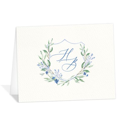 Watercolor Crest Thank You Cards - 