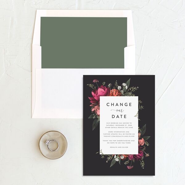 Blooming Botanical Change the Date Cards Midnight Signature