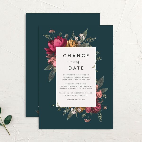 Blooming Botanical Change the Date Cards Ink Blue Signature
