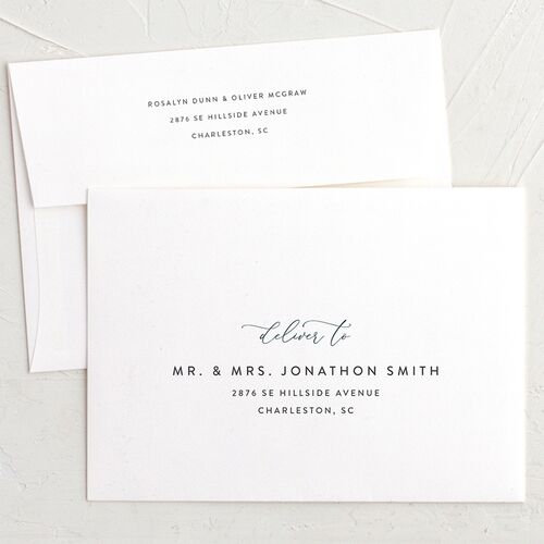 Blooming Botanical Change the Date Card Envelopes White Midnight Both Recipient and Return Addresses Standard
