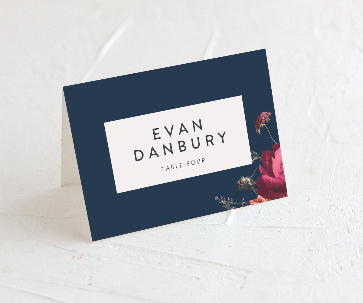 Classic Garden Place Cards French Blue Signature