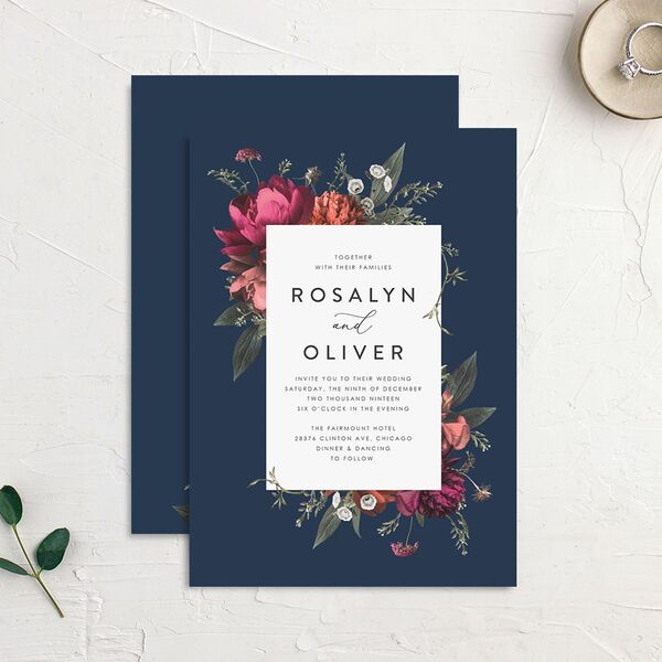 Classic Garden Wedding Invitations French Blue Signature No