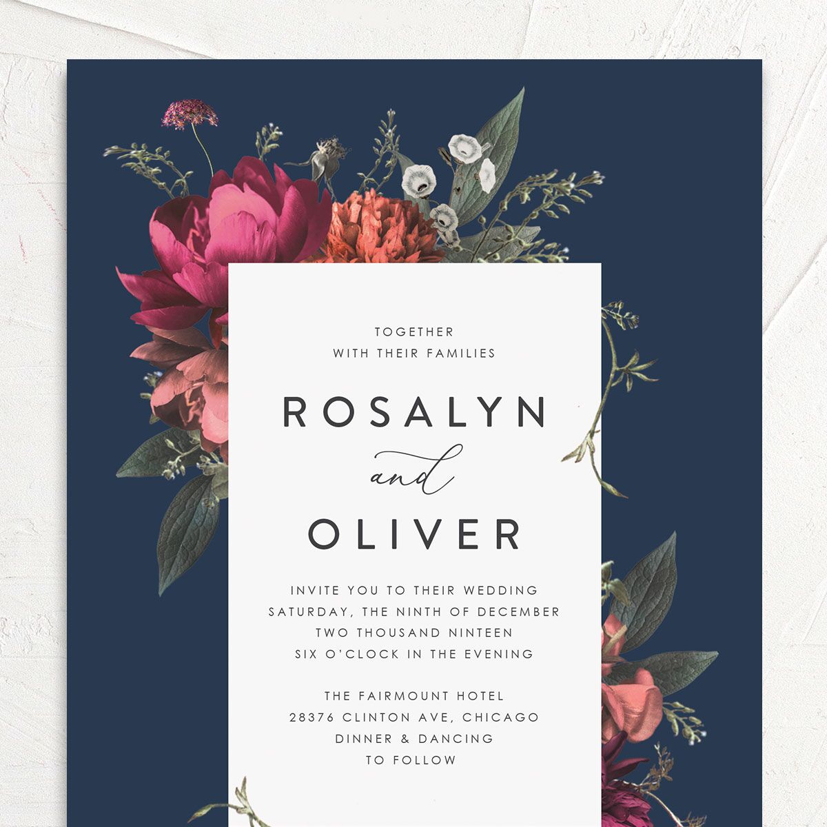 Classic Garden Wedding Invitations French Blue Signature No