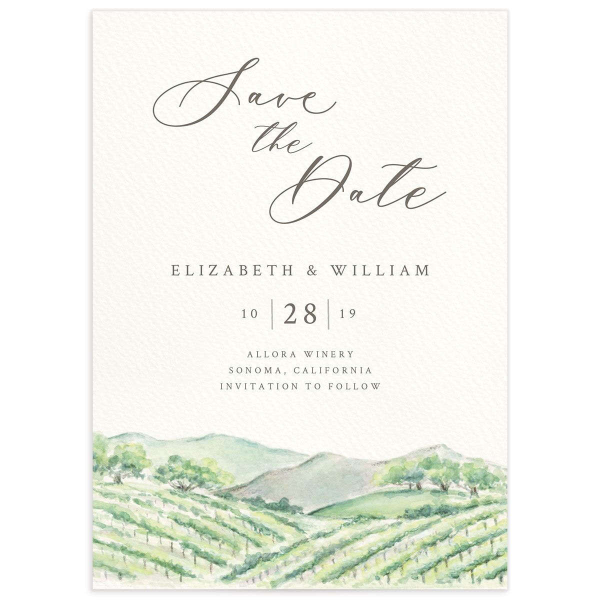 Painted Winery Save The Date Cards