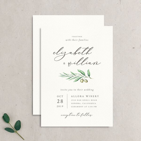 Painted Winery Wedding Invitations Green Apple Signature No