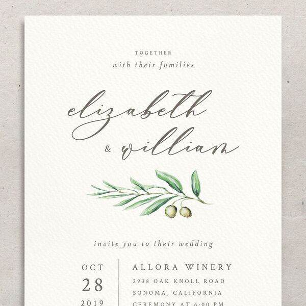 Painted Winery Wedding Invitations Green Apple Signature No