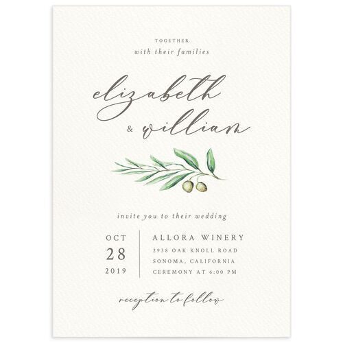 Painted Winery Wedding Invitations - Green