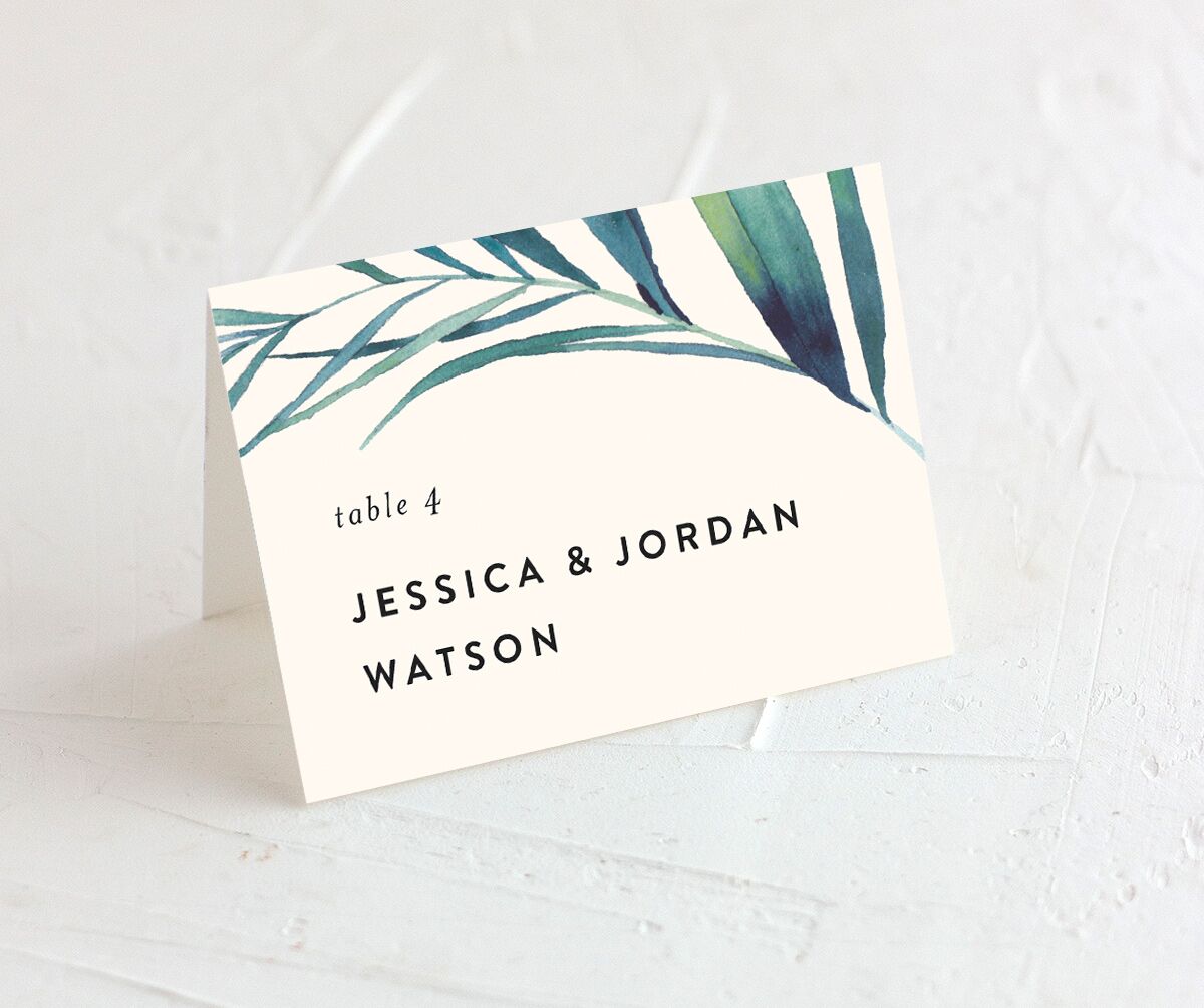 Palm and Protea Place Cards front