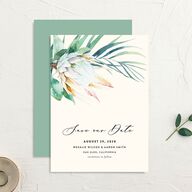 Palm and Protea Save The Date Cards Sky Signature smooth No