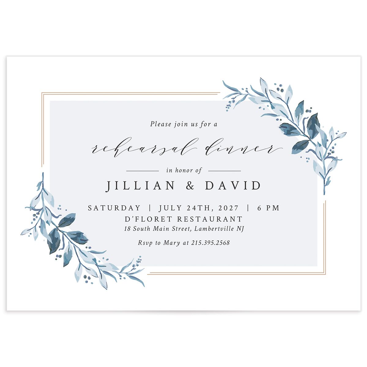 Classic Greenery Rehearsal Dinner Invitations