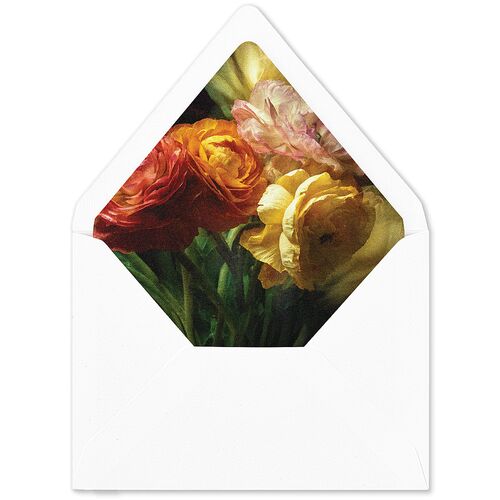 Technicolor Calligraphy Photo Euro Envelope Liners Pure White Luxe